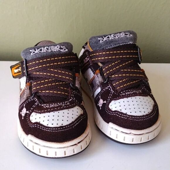 Y2K VTG Brown White Leather Sketchers Nollies Sneakers Size 5 - Picture 13 of 14